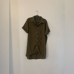 Volcom olive green shirt dress